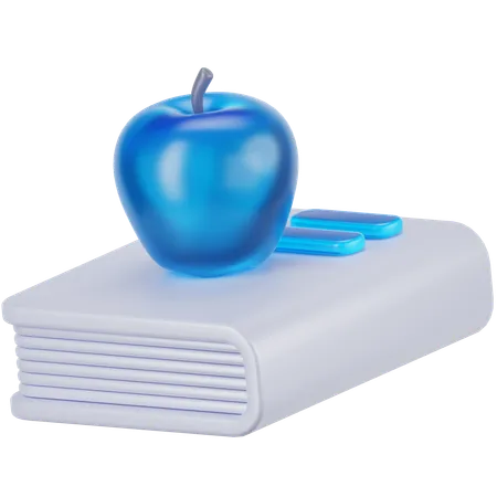 Livre et pomme  3D Icon