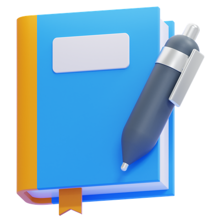 Livre et stylo  3D Icon