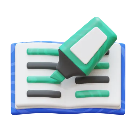 Livre et surligneur  3D Icon