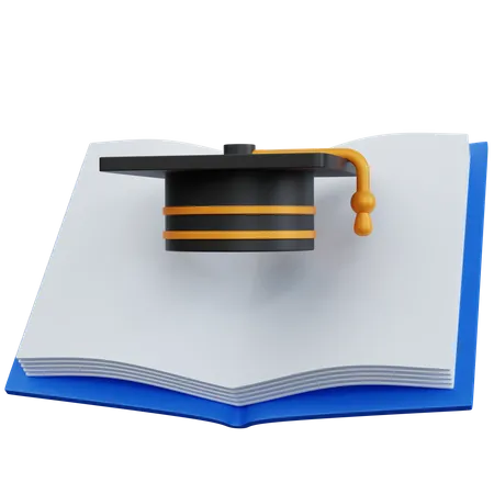 Livre Ouvert Vide Avec Chapeau De Remise Des Diplômes  3D Icon