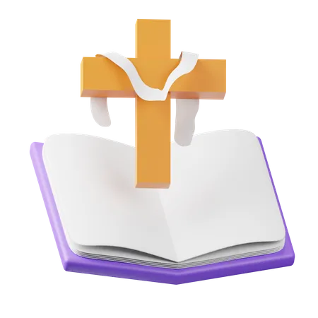 Livre saint croix chrétienne  3D Icon