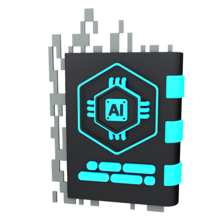 Livre sur l'intelligence artificielle  3D Icon