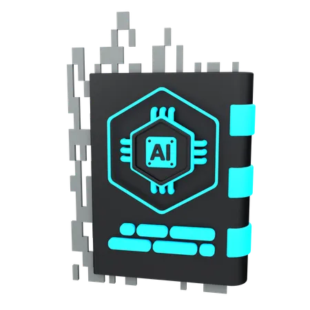 Livre sur l'intelligence artificielle  3D Icon