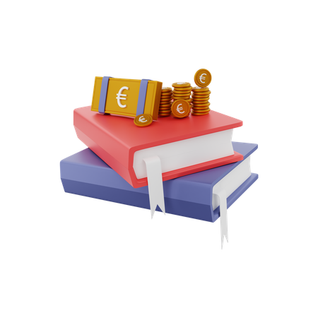 Livres de connaissances sur l'euro  3D Icon