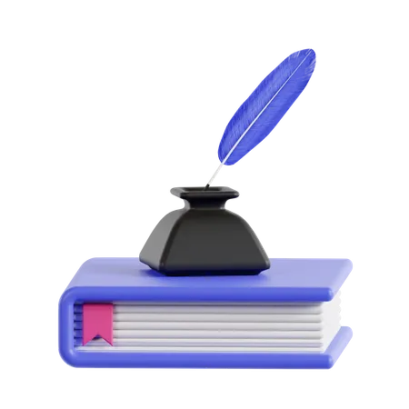 Livres et encrier  3D Icon