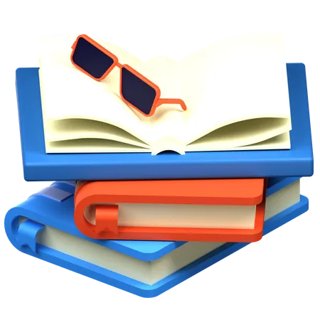 Livres et lunettes  3D Icon