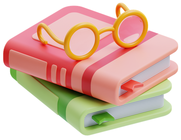 Livres et lunettes  3D Icon