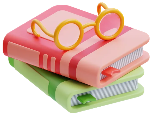 Livres et lunettes  3D Icon