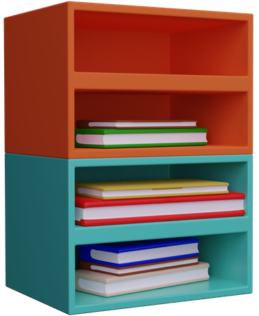 Table de livres  3D Illustration