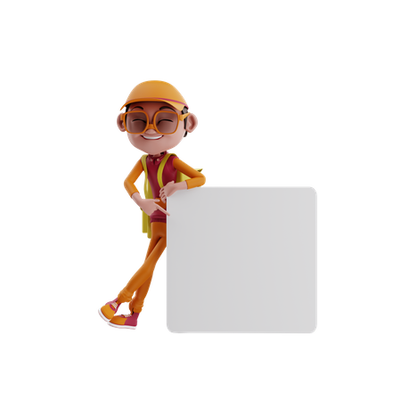 Livreur avec espace publicitaire  3D Icon