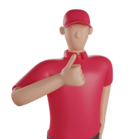 Livreur donnant une bonne critique  3D Icon