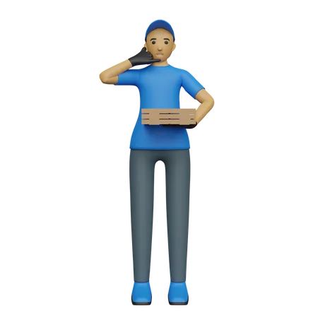 Chemise Bleue Homme Livraison 3D Illustration