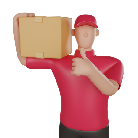 Livreur tenant les marchandises d'un client  3D Icon