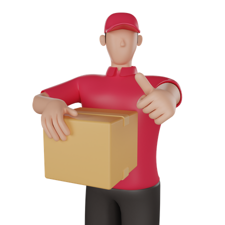 Livreur tenant les marchandises d'un client  3D Icon