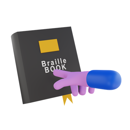 Livro em braile  3D Illustration