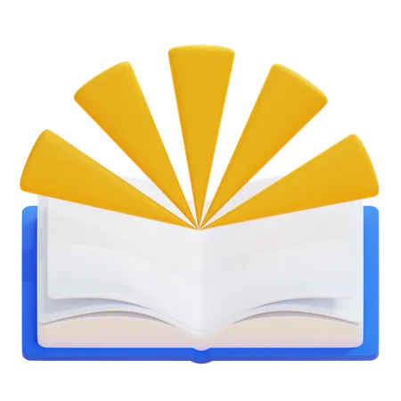 Livro com raios de luz  3D Icon