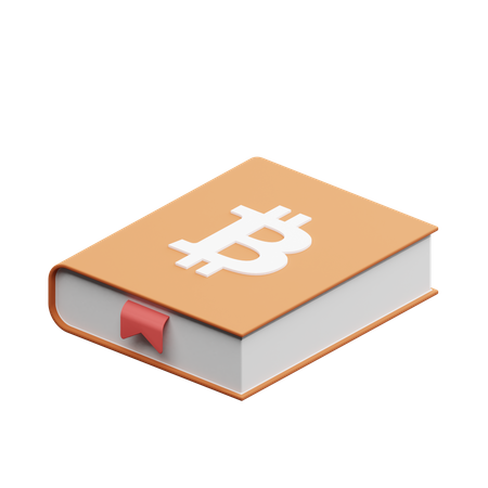 Livro criptográfico Bitcoin  3D Illustration