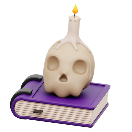 Livro de halloween com vela  3D Icon