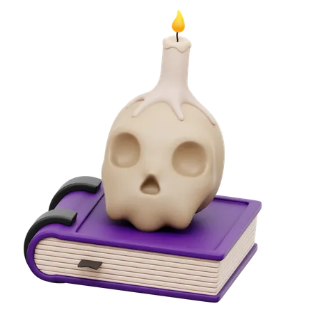 Livro de halloween com vela  3D Icon