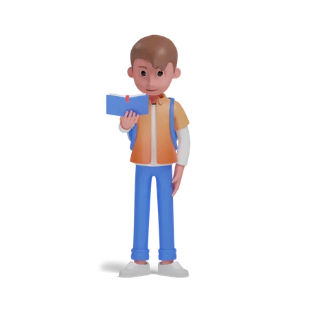 Aprendizagem De Personagem De Menino 3 D 3D Illustration