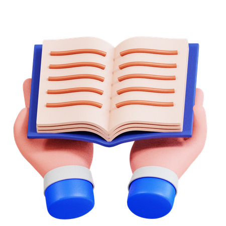 Mão segurando o livro  3D Icon