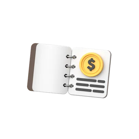 Livro de registro financeiro  3D Icon