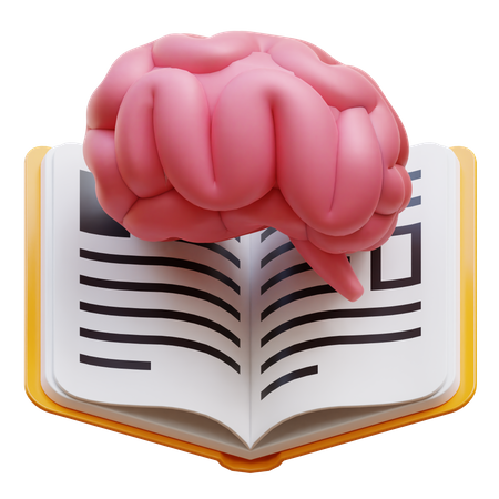 Livro e cérebro  3D Illustration
