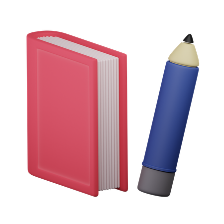 Livro e lápis  3D Icon