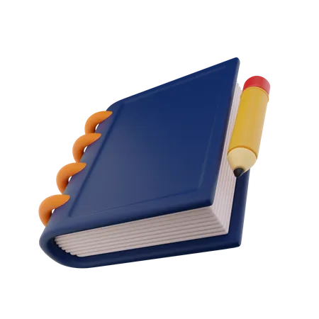 Livro e lápis  3D Icon