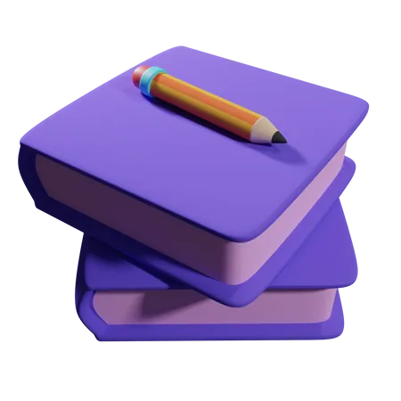 Livro e lápis  3D Icon