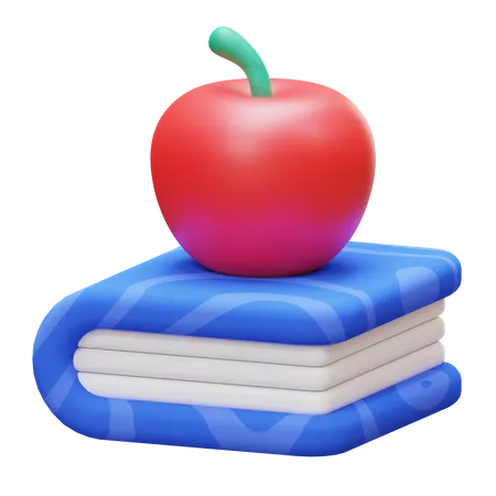 Livro e maçã  3D Icon