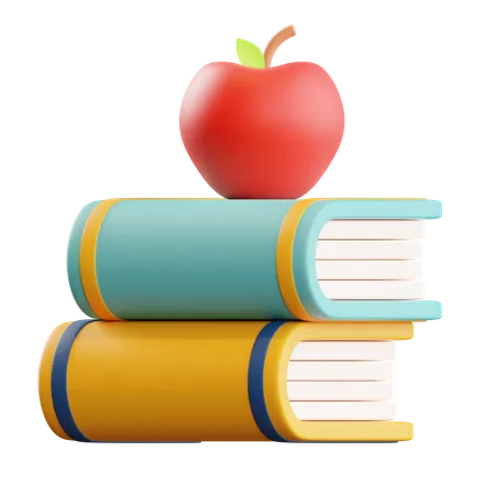 Livro e maçã  3D Icon