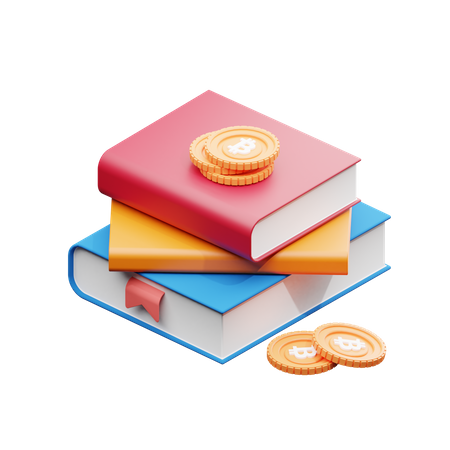 Livro educacional sobre bitcoin  3D Illustration