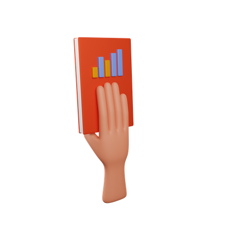 Mão segurando o livro financeiro  3D Icon