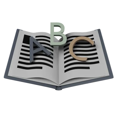 Livro 3 D Com Ilustracao De Letra ABC 3D Icon