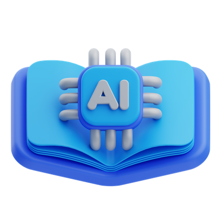 Livro inteligência artificial  3D Icon