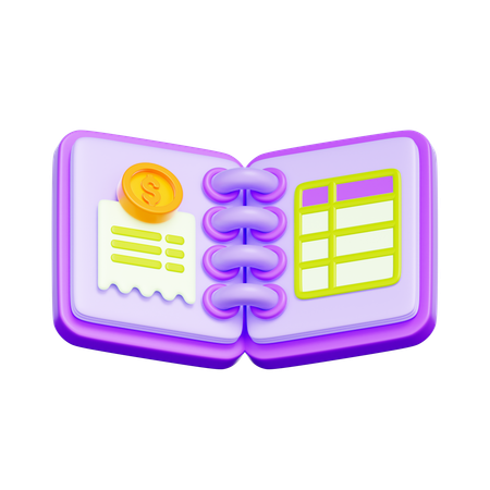 Livro de registro de despesas  3D Icon