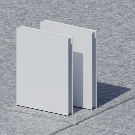 Esta Imagem Apresenta Dois Livros Em Branco Em Pe Sobre Uma Superficie Com Textura Grunge Perfeito Para Apresentar Designs De Livros Gemeos Em Um Ambiente Austero E Atraente 3D Illustration