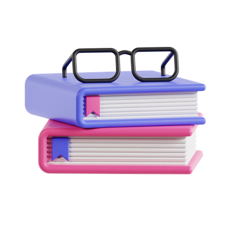 Livros e óculos  3D Icon