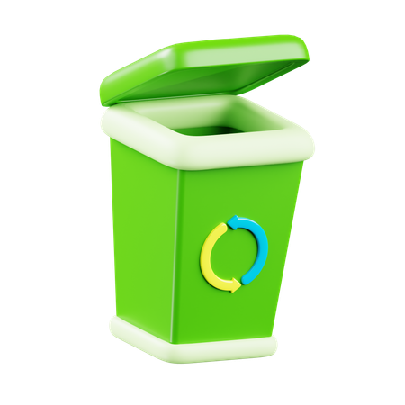 Lixeira verde  3D Icon