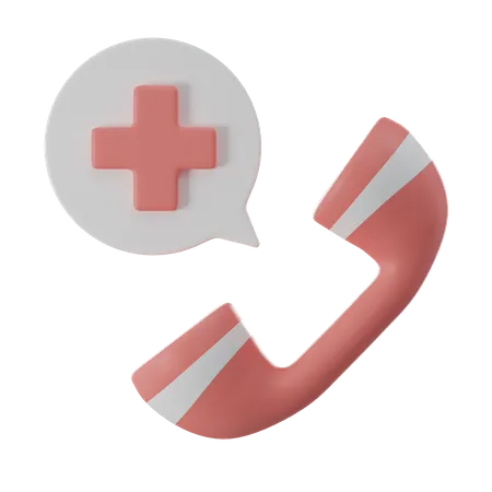 Asistencia Medica De Emergencia Servicio De Llamadas Hospitalarias En 3 D 3D Icon