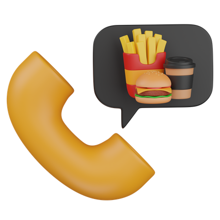 Llamada de entrega de comida  3D Icon