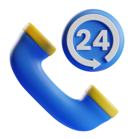 Llamada telefónica 24 horas contacto soporte  3D Icon
