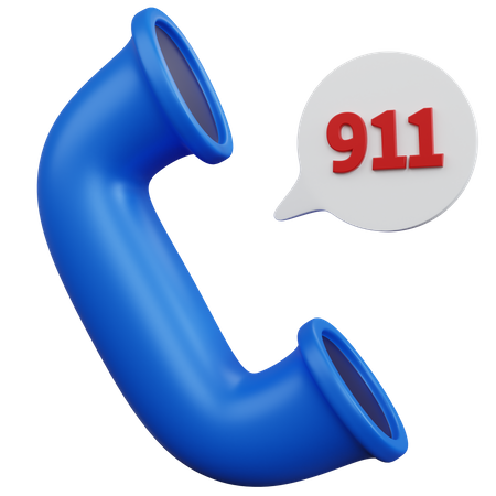 Llamada telefónica con las palabras 911  3D Icon