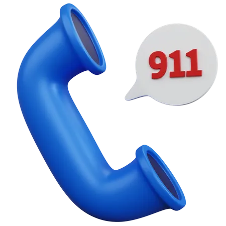 Llamada Telefonica De Renderizado 3 D Con Las Palabras 911 Aisladas 3D Icon