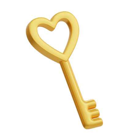 Llave de amor  3D Illustration