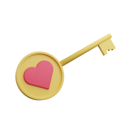 Llave de amor  3D Illustration