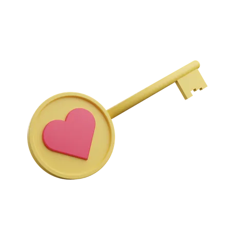 Llave de amor  3D Illustration