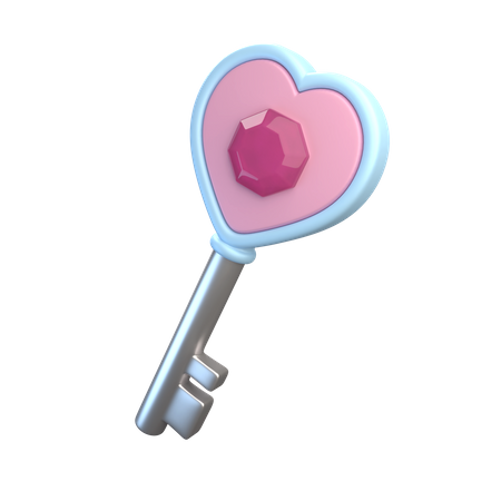 Llave de amor  3D Illustration