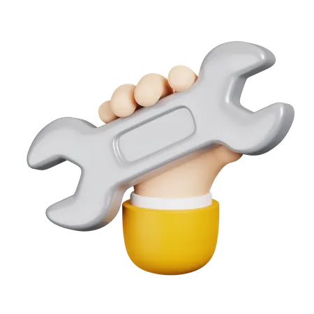 Mano y llave  3D Icon